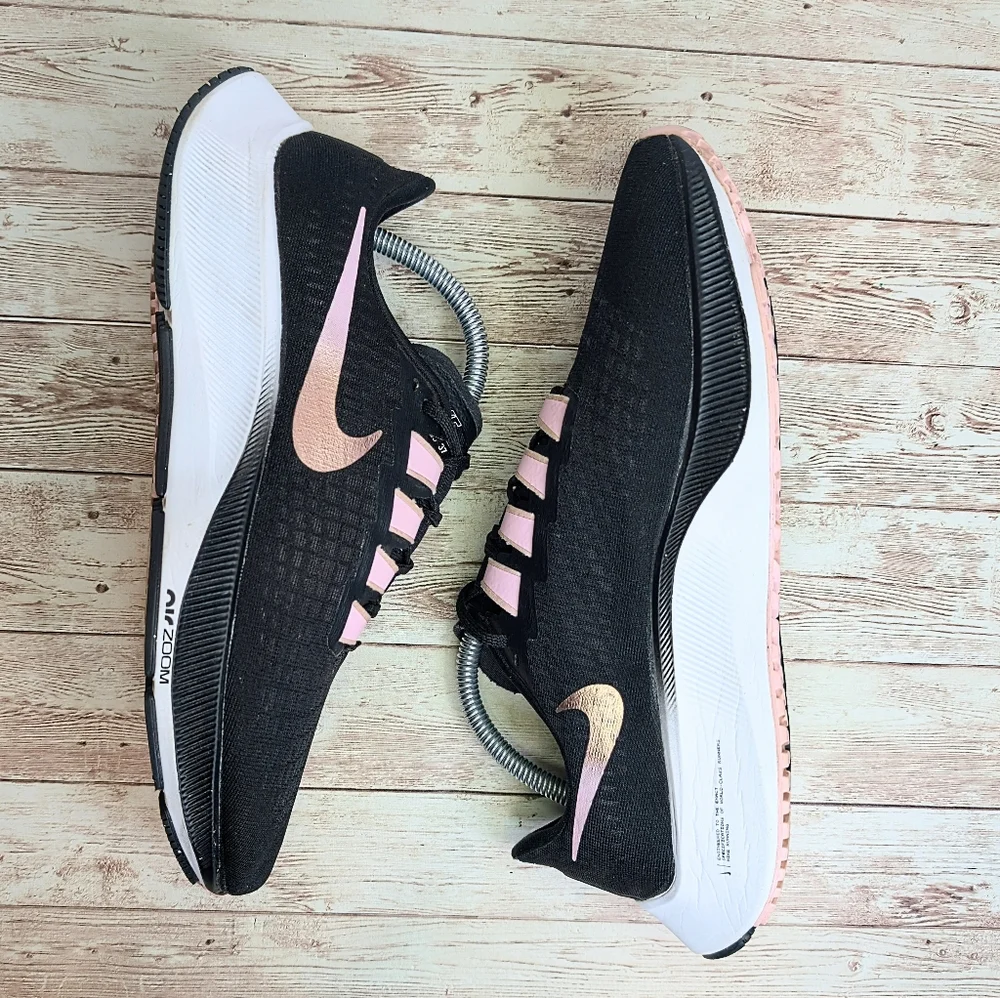 Nike Pegasus Zoom Black Pink White Trainers Sneakers Size 10